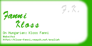 fanni kloss business card